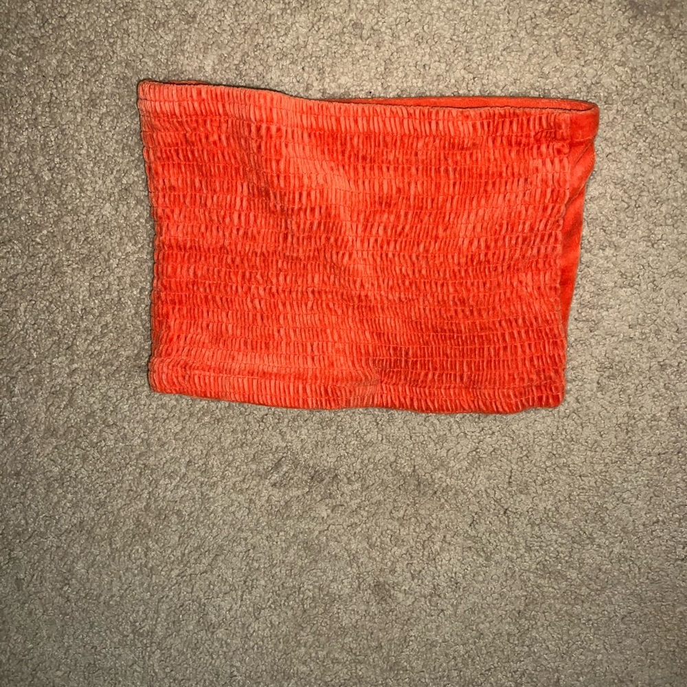 orange stretchy tube top from pacsun
